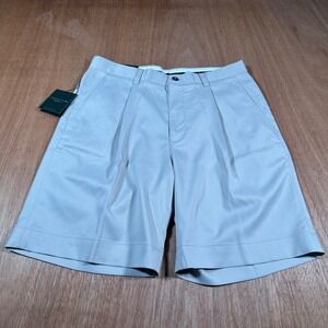 Nicklaus Golf Shorts Mens 32 Beige Performance Flat Front Stretch NWT Casual